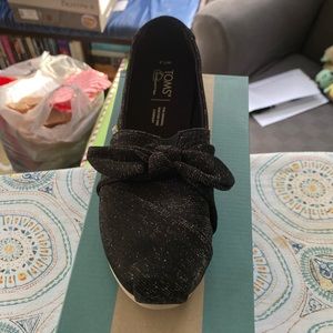 Toms Alpargata Black Glimmer/Bow